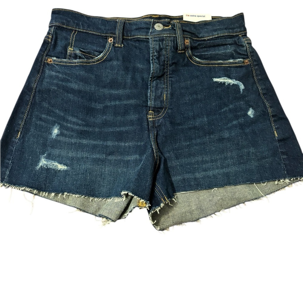 Old Navy Dark Blue Distressed Jean Shorts